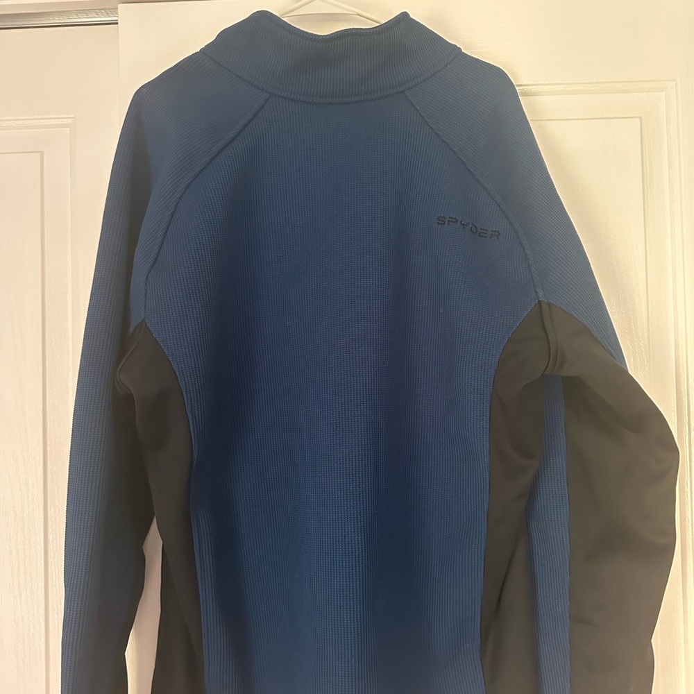 Spyder Men's Zip-Up Sweater in Blue and Black - Picture 7 of 8
